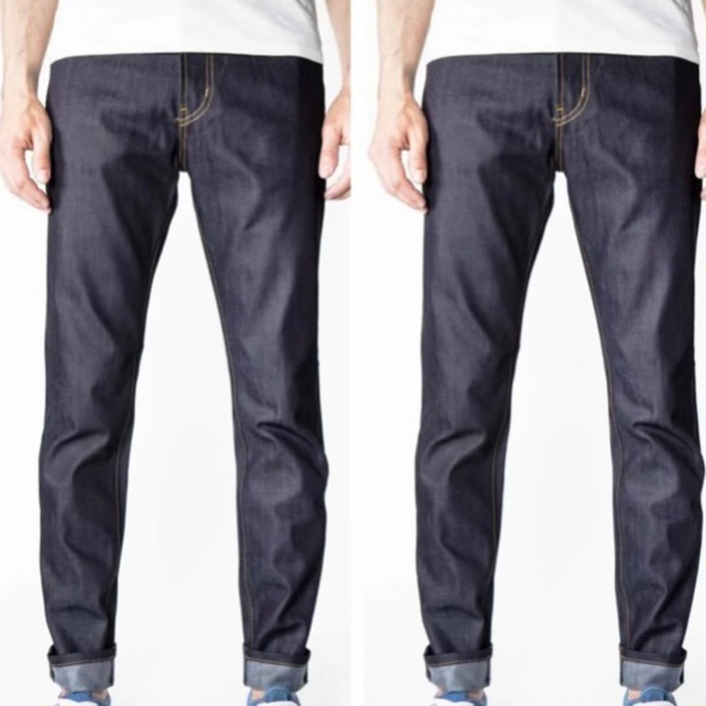 New! Clearance 🔥Mens Dark Blue Skinny Straight Denim Jean - Picture 6 of 6